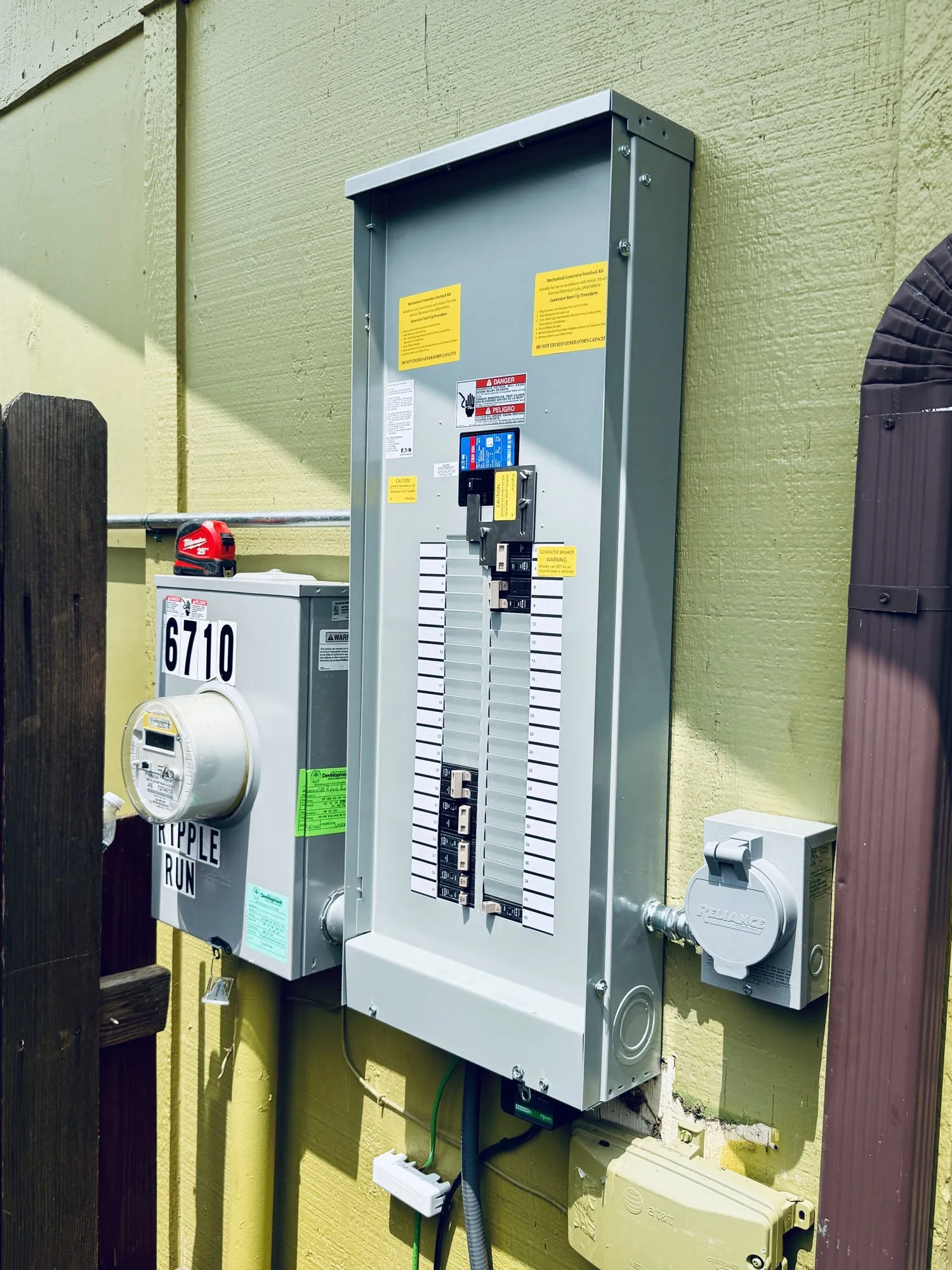 Portable-generator inlet with a service upgrade — licensed residential electrician in Austin TX (DC Electric)