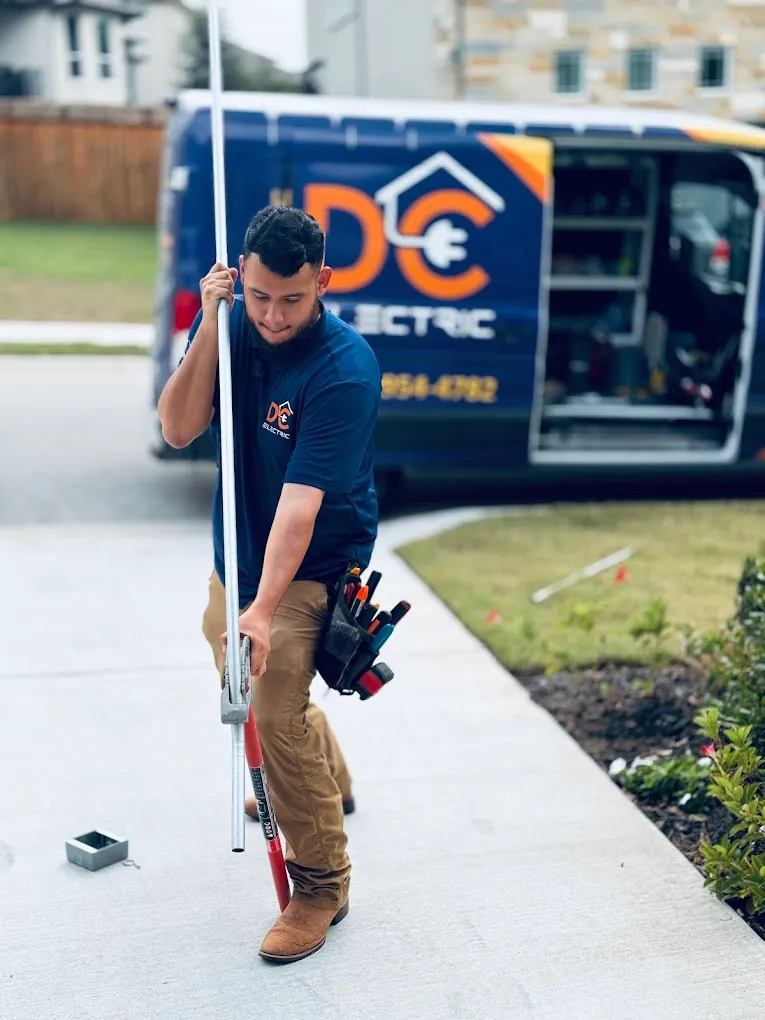 Jonathan preparing EMT conduit