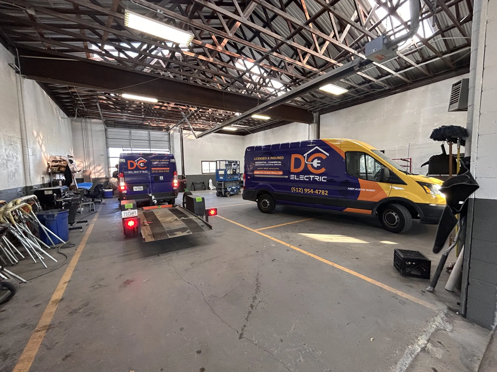 Major lighting work underway — licensed residential electrician in Austin TX (DC Electric)