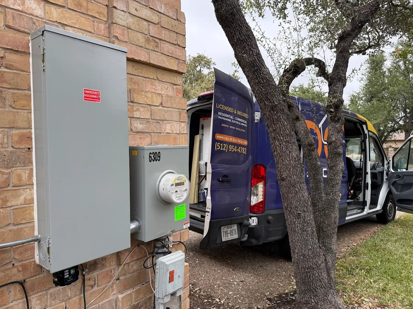 Newly installed meter and panel