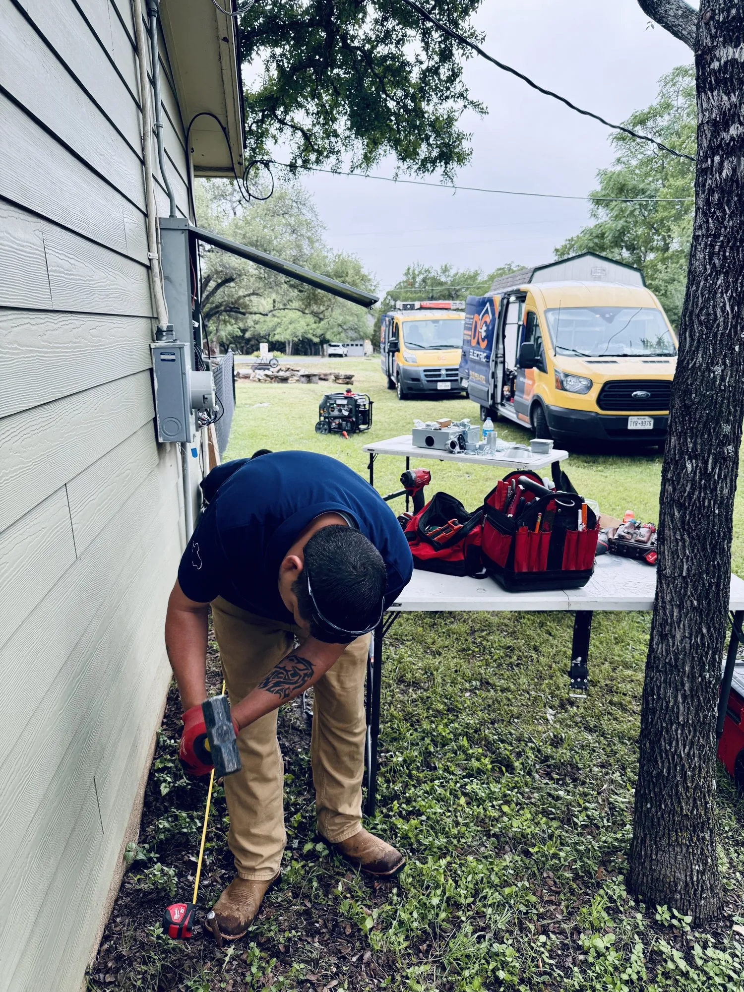 On site for a service upgrade — licensed residential electrician in Austin TX (DC Electric)