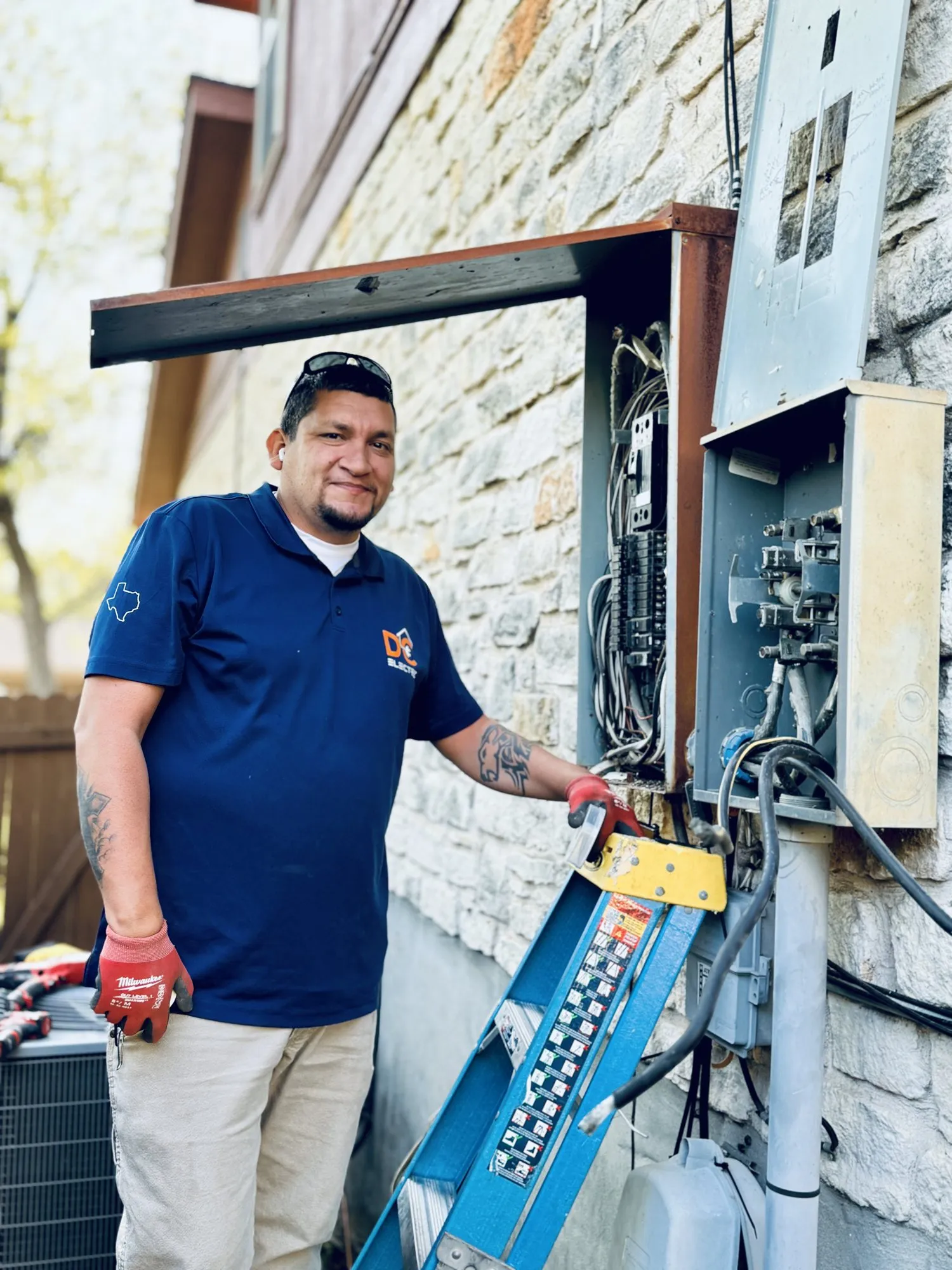 Replacing an old, rusty panel — licensed residential electrician in Austin TX (DC Electric)