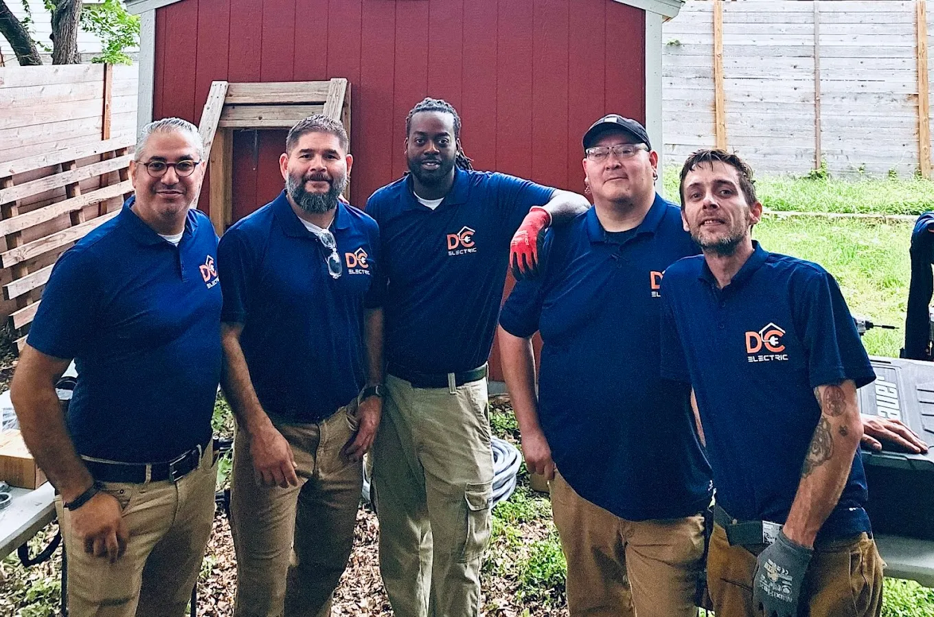 Service upgrade crew on site