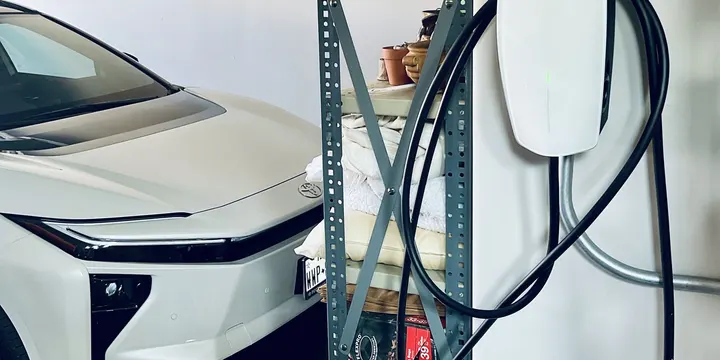 Tesla Universal Wall Connector installed in a Buda TX garage by DC Electric